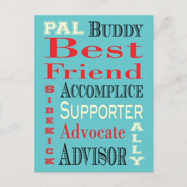 Best Friend Subway Art Einladungspostkarte (Vorderseite)