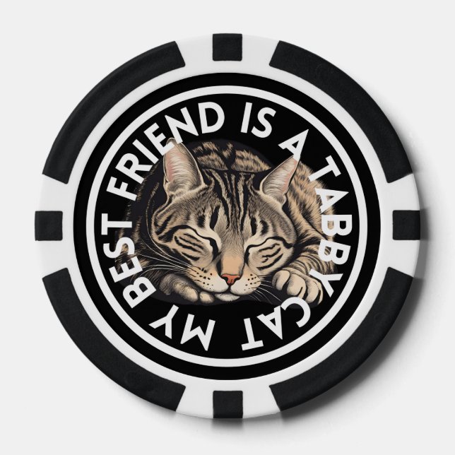 Best Friend Tabby Cat Pokerchips (Vorderseite)