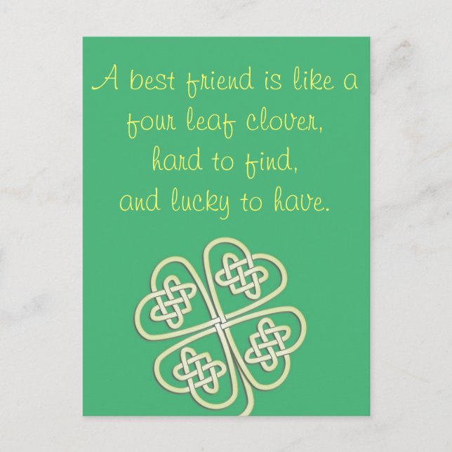 Best Friend Vierblättriges Kleeblatt Postcard Postkarte (Vorderseite)