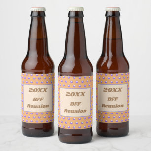Best Friend Weekend Blue Peach Polka Dot BESTE FRE Bierflaschenetikett