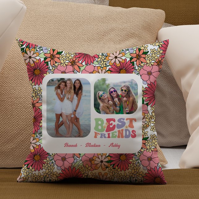 Best Friends 2 Fotos Groovy Blume Kissen (Von Creator hochgeladen)