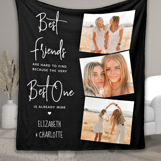 Best Friends 3 Foto Personalisiert Freundschaft Fleecedecke (Von Creator hochgeladen)