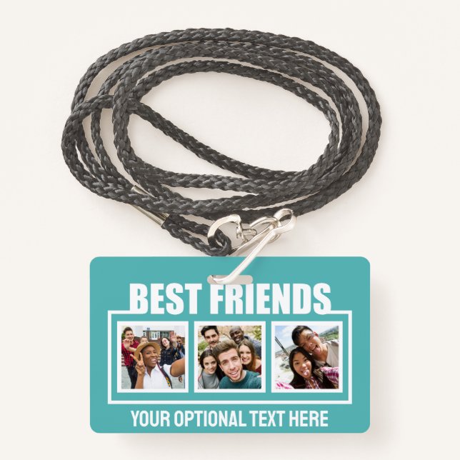 Best Friends benutzerdefinierte Fotos, Text & Farb Ausweis (Vorderseite mit Schlüsselband)