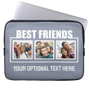 Best Friends benutzerdefinierte Fotos, Text & Farb Laptopschutzhülle