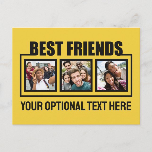 Best Friends benutzerdefinierte Fotos, Text & Farb Postkarte (Vorderseite)