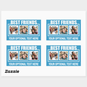 Best Friends benutzerdefinierte Fotos, Text & Farb Rechteckiger Aufkleber