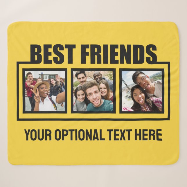 Best Friends benutzerdefinierte Fotos, Text & Farb Sherpadecke (Vorderseite (Horizontal))