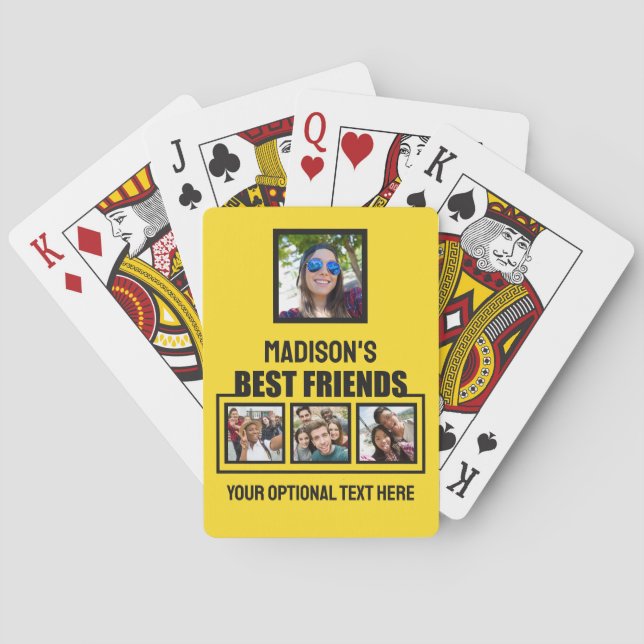 Best Friends benutzerdefinierte Fotos, Text & Farb Spielkarten (Rückseite)