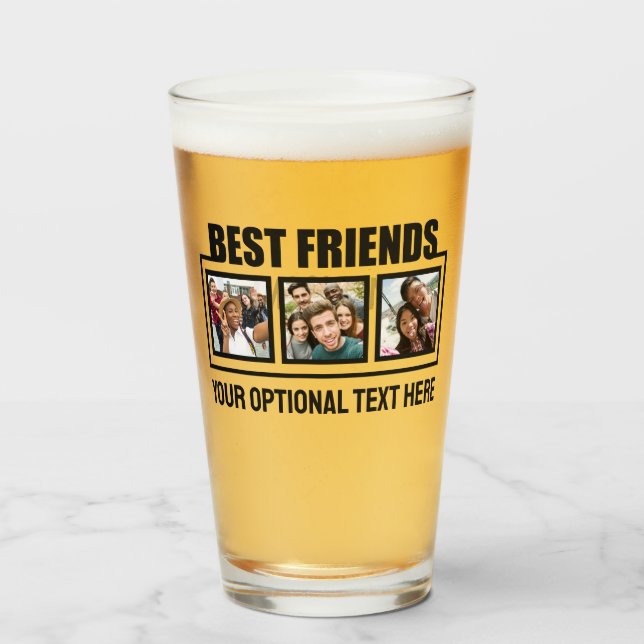 Best Friends benutzerdefinierte Fotos & Texte Glas (Vorne (Gefüllt))