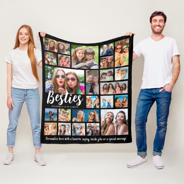 Best Friends BESTIES 23 Foto Collage Custom Fleecedecke (Beispiel)