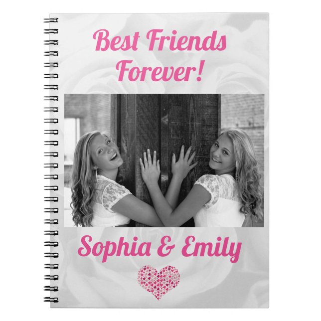 Best Friends Besties BESTE FREUNDIN Foto-Namen Nie Notizblock (Vorderseite)
