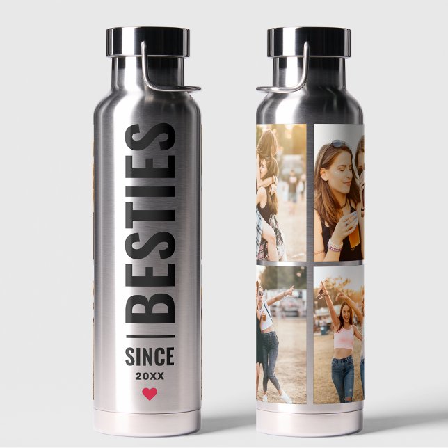 Best Friends Besties Custom Initials 4 Foto BESTE  Trinkflasche (Von Creator hochgeladen)