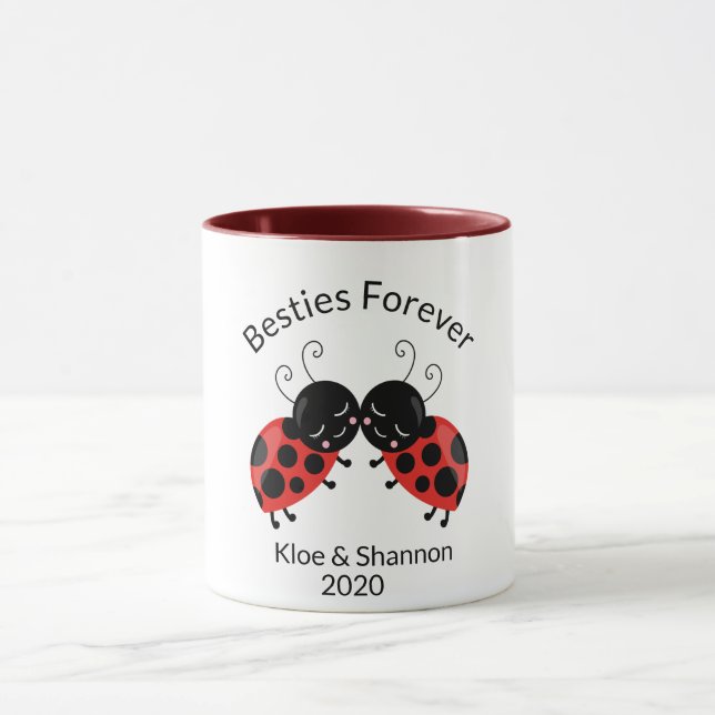 Best Friends Besties für immer Lady Bug Kaffee Tasse (Zentrum)