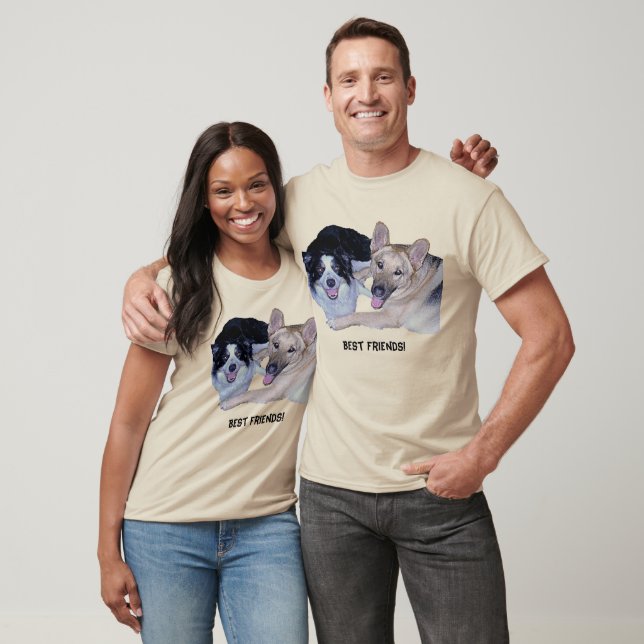 Best Friends Border Collie German Shepherd Unisex T-Shirt (Unisex)