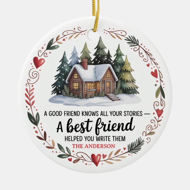 Best Friends Christmas | Personalisierter Urlaub Keramik Ornament (Vorne)