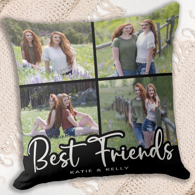 Best Friends Cool Friendship Foto Collage Kissen (Von Creator hochgeladen)