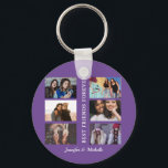 Best Friends custom names and 6 photo collage bff  Schlüsselanhänger<br><div class="desc">This Design has an easy collage template where you can upload your 6 favorite bestie pictures.
This will be the perfect gift to show your love for your best friend.
You can personalize the gift with your names!
gift for birthdays ,  holidays,  friendship day etc. to show your love.</div>