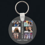 Best Friends custom names and 6 photo collage bff  Schlüsselanhänger<br><div class="desc">This Design has an easy collage template where you can upload your 6 favorite bestie pictures.
This will be the perfect gift to show your love for your best friend.
You can personalize the gift with your names!
gift for birthdays ,  holidays,  friendship day etc. to show your love.</div>