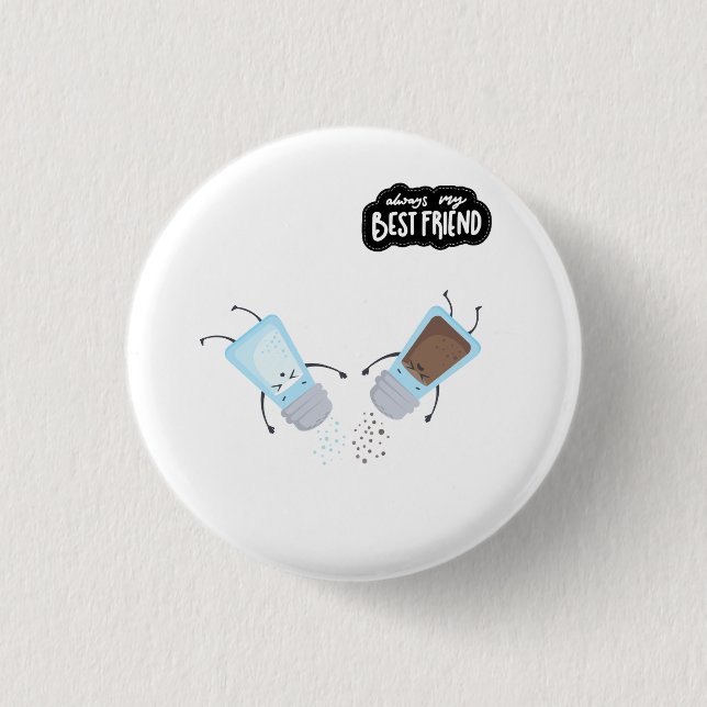 Best Friends Cute Salt and Pepper Button (Vorderseite)