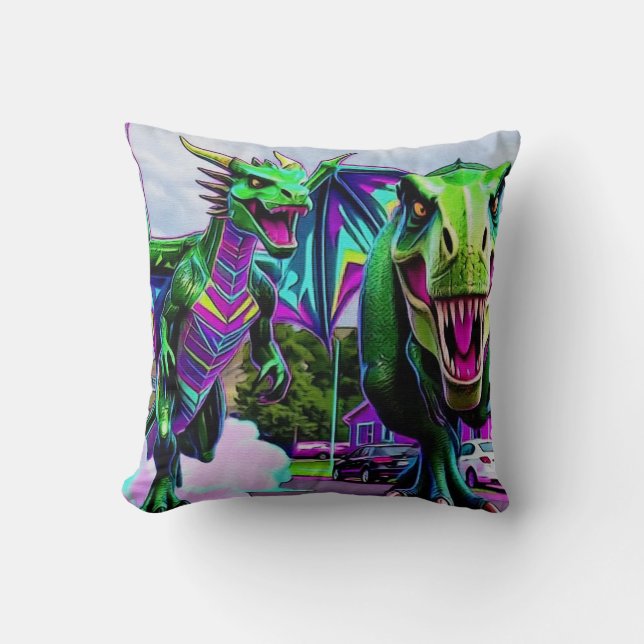 Best Friends - Dragon and Dinosaur Walking Kissen (Vorderseite)