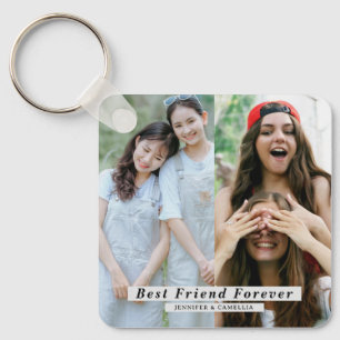 Best Friends Forever 4-Foto Collage mit Namen Schlüsselanhänger