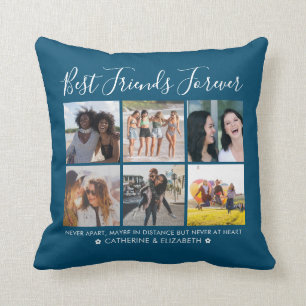 Best Friends Forever 6 Foto Zitat Blau Kissen