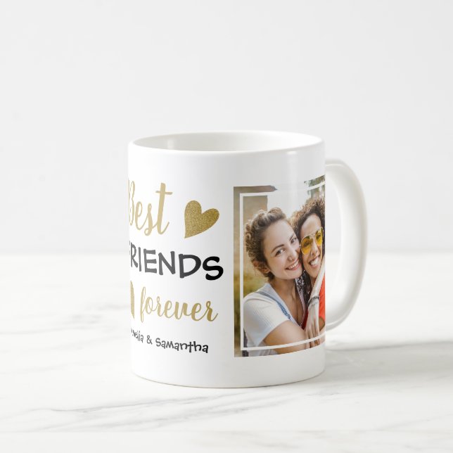 Best Friends Forever BESTE FREUNDIN 2 Foto Schwarz Kaffeetasse (VorderseiteRechts)
