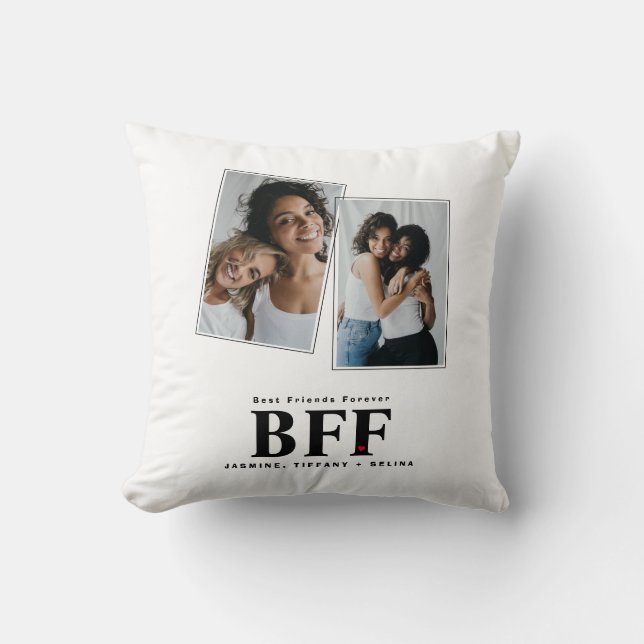 Best Friends Forever BESTE FREUNDIN Bestie Foto Pi Kissen (Vorderseite)
