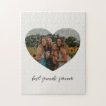 Best Friends Forever BESTE FREUNDIN Custom Heart F<br><div class="desc">Die besten Freunde für immer BESTE FREUNDIN Custom Foto Herzstück Form Puzzle in Weiß</div>