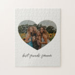 Best Friends Forever BESTE FREUNDIN Custom Heart F<br><div class="desc">Die besten Freunde für immer BESTE FREUNDIN Custom Foto Herzstück Form Puzzle in Weiß</div>