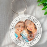 Best Friends Forever BFF Simple Modern Photo Schlüsselanhänger<br><div class="desc">This simple and classic design is composed of serif typography and add a custom photo. "Best Friends Forever" circles the photo of your friends</div>