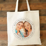 Best Friends Forever BFF Simple Modern Photo Tragetasche<br><div class="desc">This simple and classic design is composed of serif typography and add a custom photo. "Best Friends Forever" circles the photo of your friends</div>