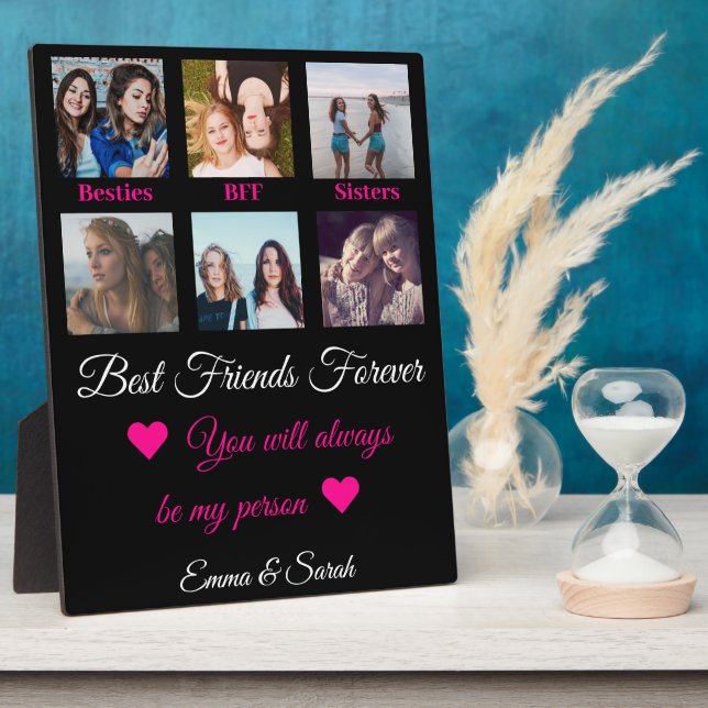 Best Friends Forever Custom 6 Fotos Namensangebot Fotoplatte (Seite)