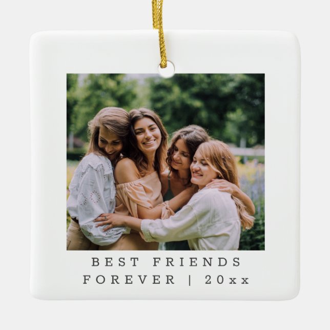 Best Friends Forever Custom Foto Personalisiert    Keramikornament (Vorderseite)