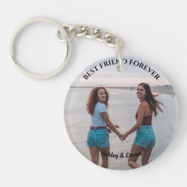 Best Friends Forever Custom Foto und Name schwarz Schlüsselanhänger