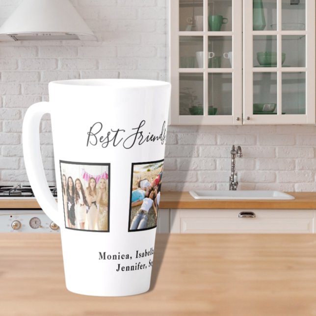 Best friends forever custom photo names white chic milchtasse (Von Creator hochgeladen)