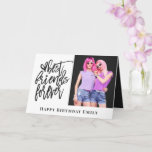 Best Friends Forever Foto Gray glücklich Geburtsta Karte<br><div class="desc">Best Friends Forever Foto Dunkelgrau glücklich Geburtstag Speziell für Ihre Bestie am Geburtstag. Fügen Sie einfach Ihr eigenes Lieblings-Foto von Ihnen und personalisieren Sie Ihren Gruß unten und innen.</div>