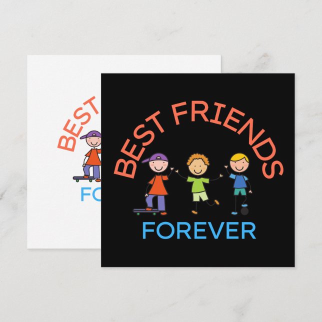 BEST FRIENDS FOREVER, FRIENDSHIP, FRIEND DAY EINLADUNG (Vorne/Hinten)