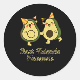 BEST FRIENDS FOREVER, FUNNY AVOCADO, FRIENDS DAY RUNDER AUFKLEBER