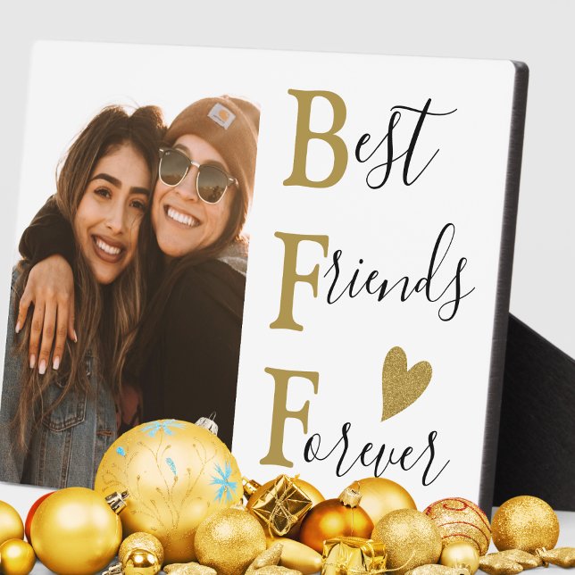 Best Friends Forever Gold BESTE FREUNDIN Typografy Fotoplatte (Von Creator hochgeladen)