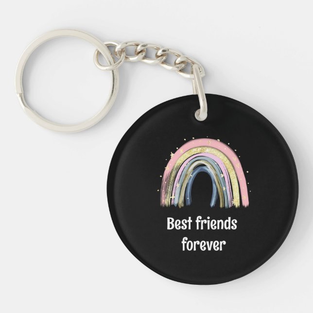 Best friends forever gold rainbow stars  schlüsselanhänger (Vorderseite)