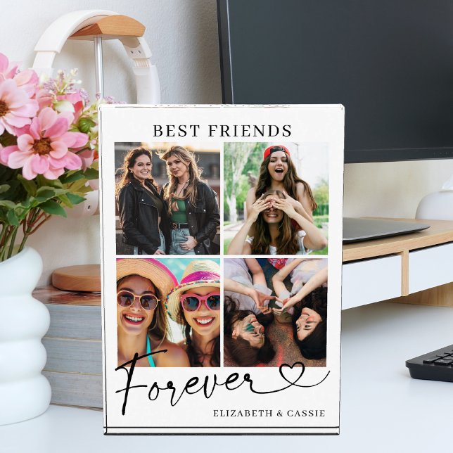 Best Friends Forever Heart Script Typography Fotoblock (Von Creator hochgeladen)