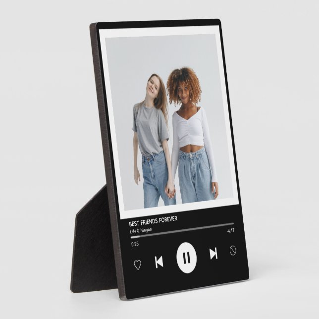 Best Friends Forever Music Player Foto Keepsake Fotoplatte (Seite)