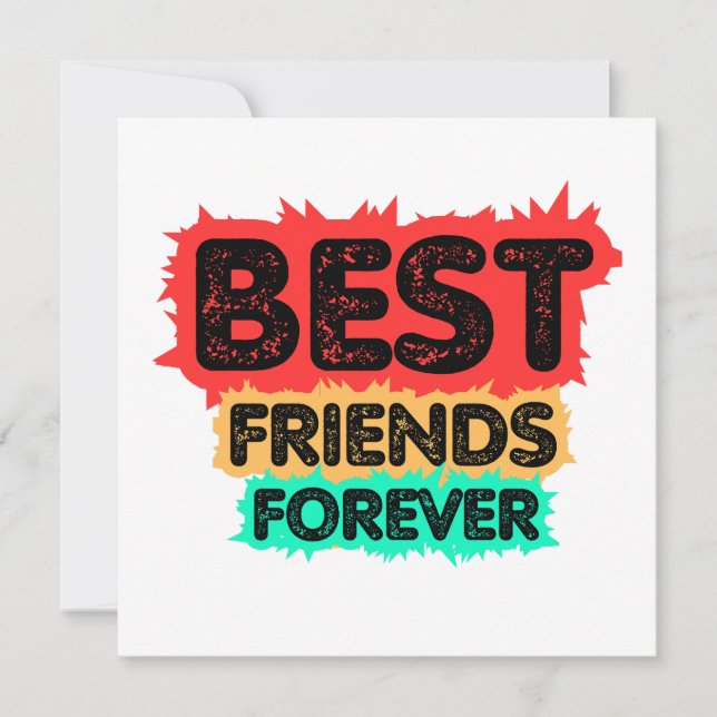 BEST FRIENDS FOREVER RETRO FRIENDS, FRIENDSHIP EINLADUNG (Vorderseite)