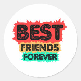BEST FRIENDS FOREVER RETRO FRIENDS, FRIENDSHIP RUNDER AUFKLEBER