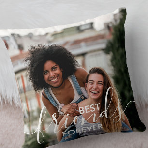 Best Friends Forever Schriftzug-Overlay 2 Foto Kissen