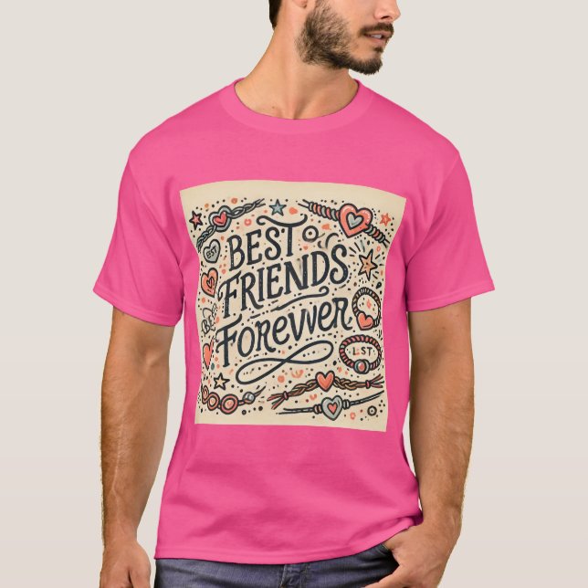 Best Friends Forever Typografy Design T-Shirt (Vorderseite)
