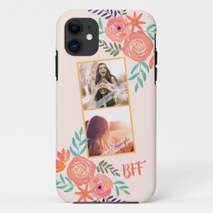 Best Friends Foto Collage Pink Blume Case-Mate iPhone Hülle