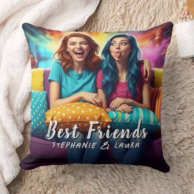 Best Friends Funny Sisters Kissen (Decke)