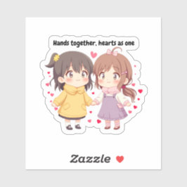 Best Friends Girls Sticker | Cute BFF Gift